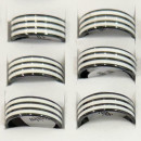 Edelstahlring, 8mm, Schwarz-Weiß