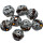 100 jewelry beads, 8mm, Silver-Coffee