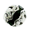 50 jewelry beads, 10mm, Light silver-Black