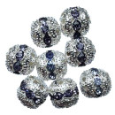 50 jewelry beads, 10mm, Light silver-Lilac