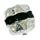 50 jewelry beads, 10mm, Light silver-Green