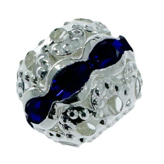 50 jewelry beads, 10mm, Light silver-Blue