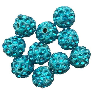 100 Beads with stones, 10mm, Turquoise
