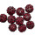 100 Beads with stones, 10mm, Dark red