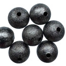 50 Beads sand, 10mm, Anthracite