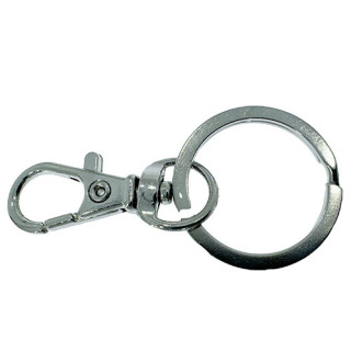 40 Karabiner Big mit Ring, 32mm, Silber