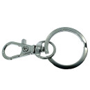 40 Karabiner Big mit Ring, 32mm, Silber