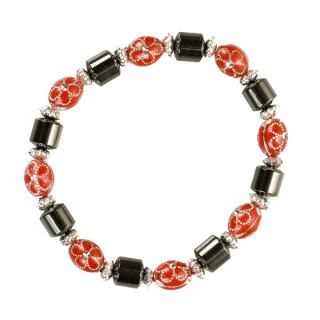 Magnetic bracelet Flower, red