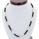 Fine necklace Tigereye-Onyx-Shell - only 5pcs left!