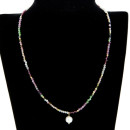 Fine natural stone necklace Tourmaline-Freshwater pearl...