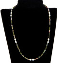 Fine natural stone necklace Tourmaline-Freshwater pearl...