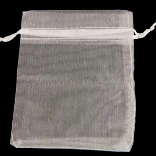100 Organzabeutel, 15x10cm, Weiß