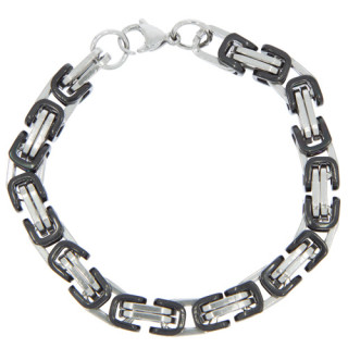 Stainless steel bracelet Kingsbracelet 8mm, Black-Silver