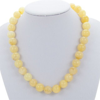 Necklace ball yellow Jade, 14mm