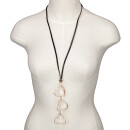 Lange Modekette Herzen, 74cm, Rosegold