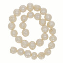 strand of big freshwater pearls, creme, 11-12mm