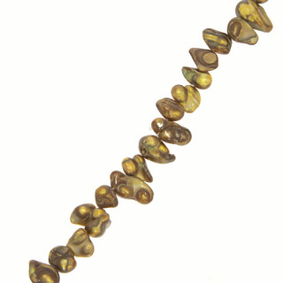 Strang Zuchtperlen Fantasy, Gold, 10-11mm