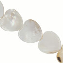 Strang Perlmutt Herz, Creme, 25mm