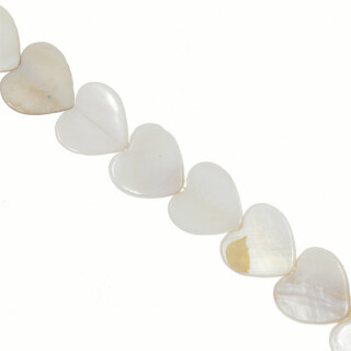 strand shell heart,creme, 15mm