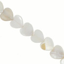 Strang Perlmutt Herz, Creme, 15mm