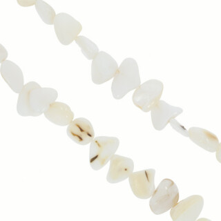 Strang Perlmutt, Creme, Steine, 8-14mm, 80cm