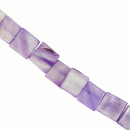 Strang Perlmutt, Lila, Viereck, 12mm