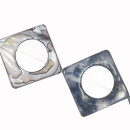 Strang Perlmutt Caro, Grau-Blau, 34mm