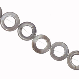 Strang Perlmutt Ring, Braun, 15mm