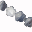 Strang Perlmutt Blume, Grau-Blau, 23mm