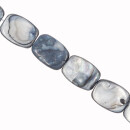 Strang Perlmutt, Grau-Blau, 19x15mm