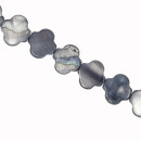 Strang Perlmutt Blume, Grau-Blau, 15mm