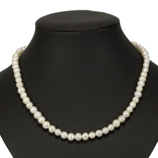 Freshwater pearl necklace AB, 45cm, cream, 7-8mm