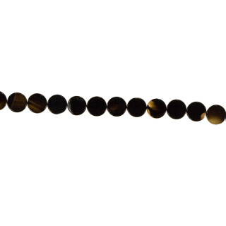 Special price: strand agate black, 14mm flat - only 1 strand left!