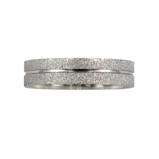 Stainless steel ring silver sand, set