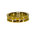 Edelstahlring Gold mit Steinen