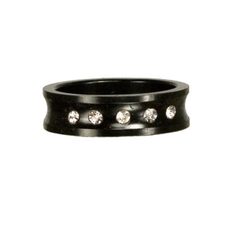 Stainless steel ring black with stones