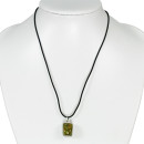 Necklace rubber with natural stone pendant Unakite