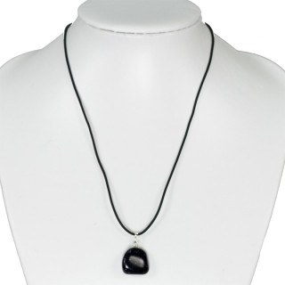 Necklace rubber with natural stone pendant Blaufluss