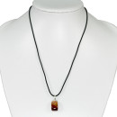 Necklace rubber with natural stone pendant red agate