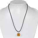 Necklace rubber with natural stone pendant red aventurine