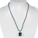 Necklace rubber with natural stone pendant snowflake...