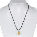 Necklace rubber with natural stone pendant yellow jade