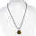 necklace rubber with natural stone pendant Coin, tiger eye