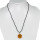 Necklace rubber with natural stone pendant Coin, red aventurine