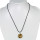 Necklace rubber with natural stone pendant Coin, picture jasper - only 12pcs left!