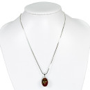 Discreet necklace with natural stone pendant drops,...
