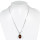 Discreet necklace with natural stone pendant drops, mahogany obi-sidian