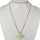 Discreet necklace with natural stone pendant drops, yellow jade