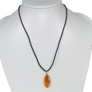 Necklace rubber with natural stone pendant Eye, red agate