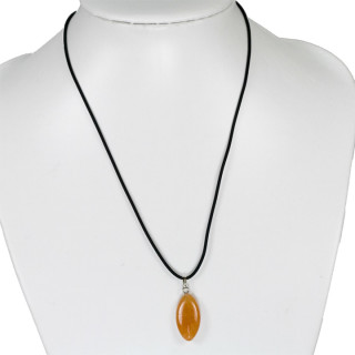 Necklace rubber with natural stone pendant Eye, red aventurine